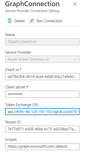 OAuth connection configuration for Bot’s access to Microsoft Graph​